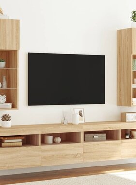 VidaXL Tv-meubels met LED-verlichting 2 st 30,5x30x90 cm sonoma eiken