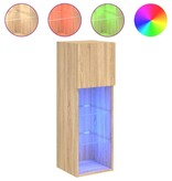 VidaXL Tv-meubel met LED-verlichting 30,5x30x90 cm sonoma eikenkleurig