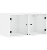 VidaXL Wandkast met glazen deuren 68,5x37x35 cm wit