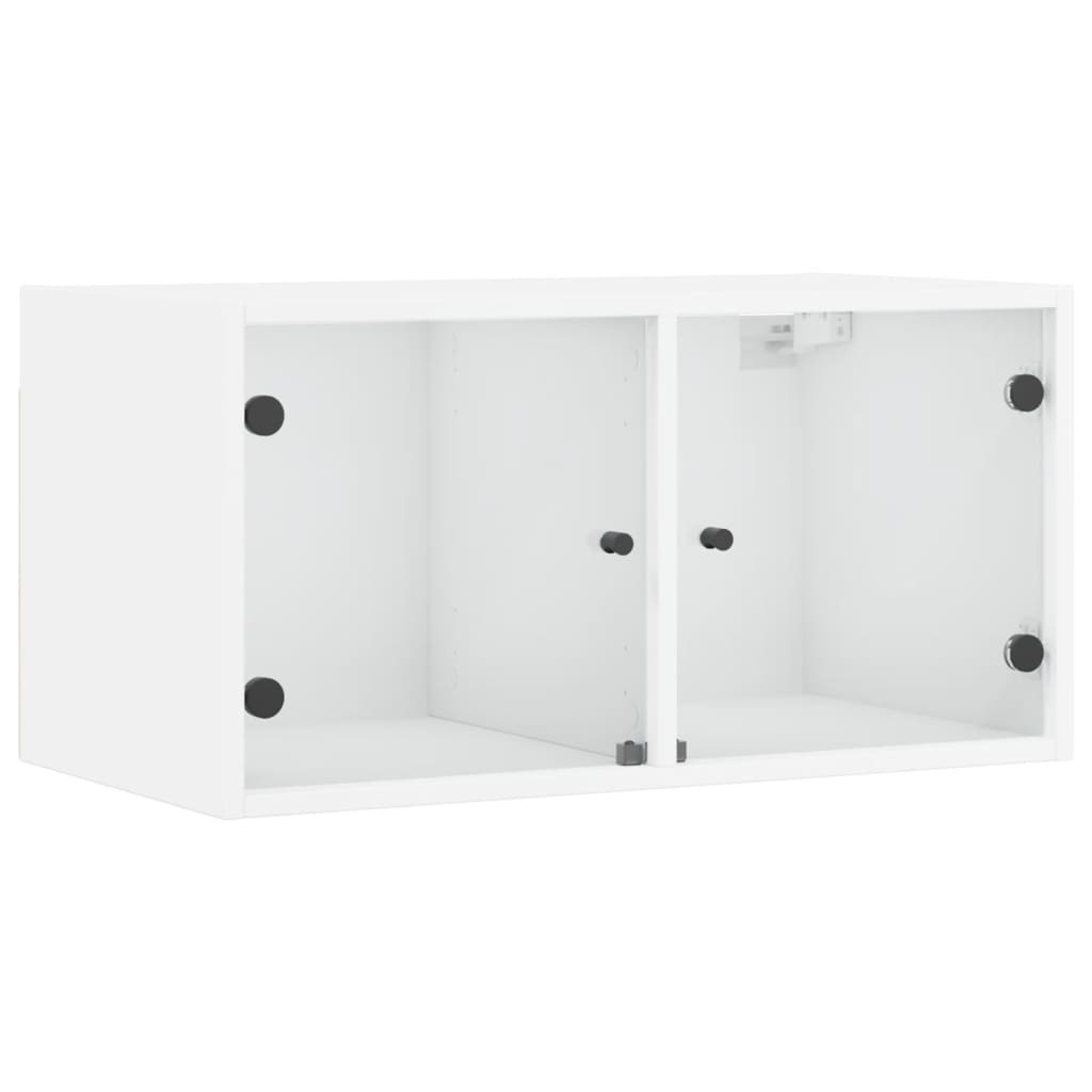 VidaXL Wandkast met glazen deuren 68,5x37x35 cm wit