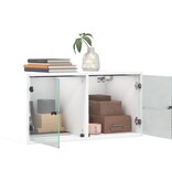 VidaXL Wandkast met glazen deuren 68,5x37x35 cm wit