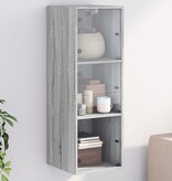 VidaXL Wandkast met glazen deuren 35x37x100 cm grijs sonoma eiken