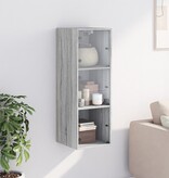 VidaXL Wandkast met glazen deuren 35x37x100 cm grijs sonoma eiken