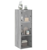 VidaXL Wandkast met glazen deuren 35x37x100 cm grijs sonoma eiken