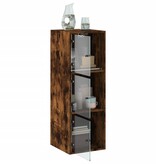 VidaXL Wandkast met glazen deuren 35x37x100 cm gerookt eikenkleurig