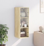 VidaXL Wandkast met glazen deuren 35x37x100 cm sonoma eikenkleurig