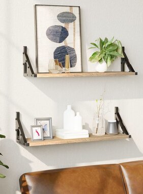 VidaXL Wandschappen 2 st 60x15x15,5 cm sonoma eikenkleurig