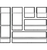 VidaXL 6-delige Wandschappenset met stangen bewerkt hout grijs sonoma