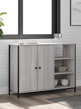 VidaXL Dressoir 100x33x75 cm bewerkt hout grijs sonoma