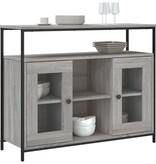 VidaXL Dressoir 100x35x80 cm bewerkt hout grijs sonoma