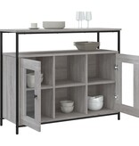 VidaXL Dressoir 100x35x80 cm bewerkt hout grijs sonoma