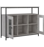 VidaXL Dressoir 100x35x80 cm bewerkt hout grijs sonoma