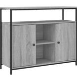 VidaXL Dressoir 100x35x80 cm bewerkt hout grijs sonoma