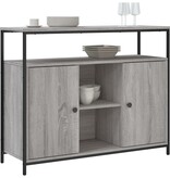 VidaXL Dressoir 100x35x80 cm bewerkt hout grijs sonoma