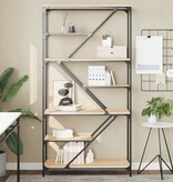 VidaXL Boekenrek 91x36x176 cm bewerkt hout en staal sonoma eikenkleur