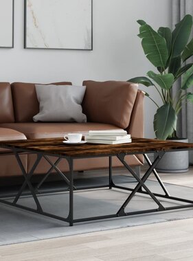 VidaXL Salontafel 100x100x40 cm bewerkt hout gerookt eikenkleurig