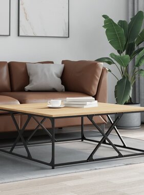 VidaXL Salontafel 100x100x40 cm bewerkt hout sonoma eikenkleurig