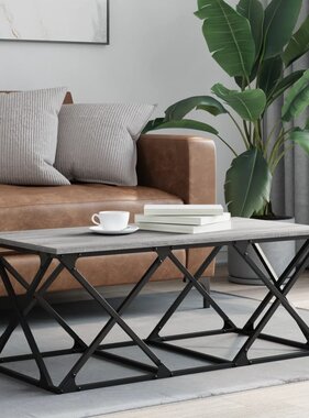 VidaXL Salontafel 100x49x40 cm bewerkt hout grijs sonoma