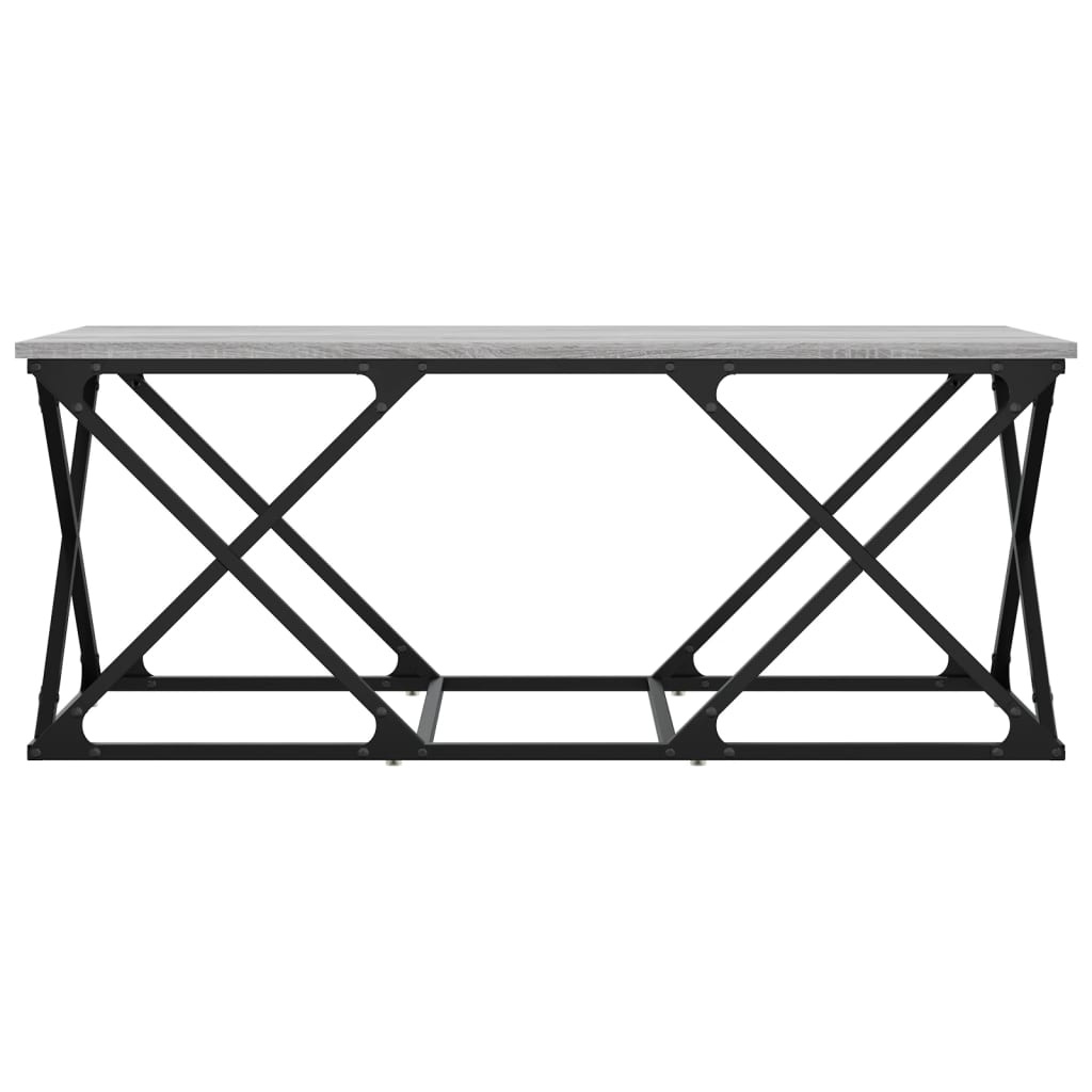 VidaXL Salontafel 100x49x40 cm bewerkt hout grijs sonoma