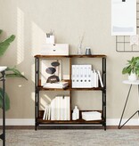 VidaXL Boekenrek 78,5x33x82 cm bewerkt hout gerookt eikenkleurig