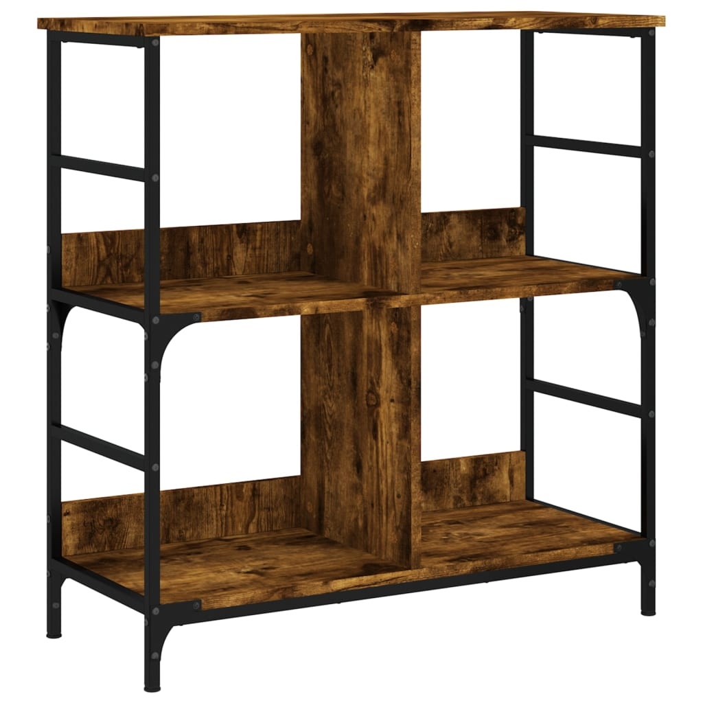 VidaXL Boekenrek 78,5x33x82 cm bewerkt hout gerookt eikenkleurig