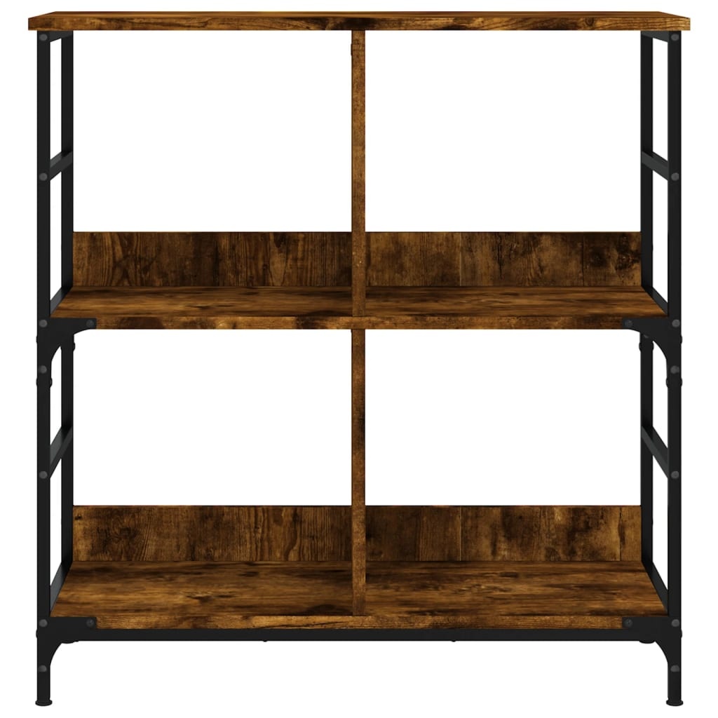 VidaXL Boekenrek 78,5x33x82 cm bewerkt hout gerookt eikenkleurig