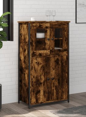 VidaXL Hoge kast 62x32x106,5 cm bewerkt hout gerookt eikenkleurig