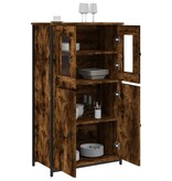 VidaXL Hoge kast 62x32x106,5 cm bewerkt hout gerookt eikenkleurig