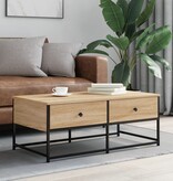 VidaXL Salontafel 100x51x40 cm bewerkt hout sonoma eikenkleurig