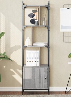 VidaXL Boekenkast met deur 44,5x30x154,5 cm hout grijs sonoma eiken