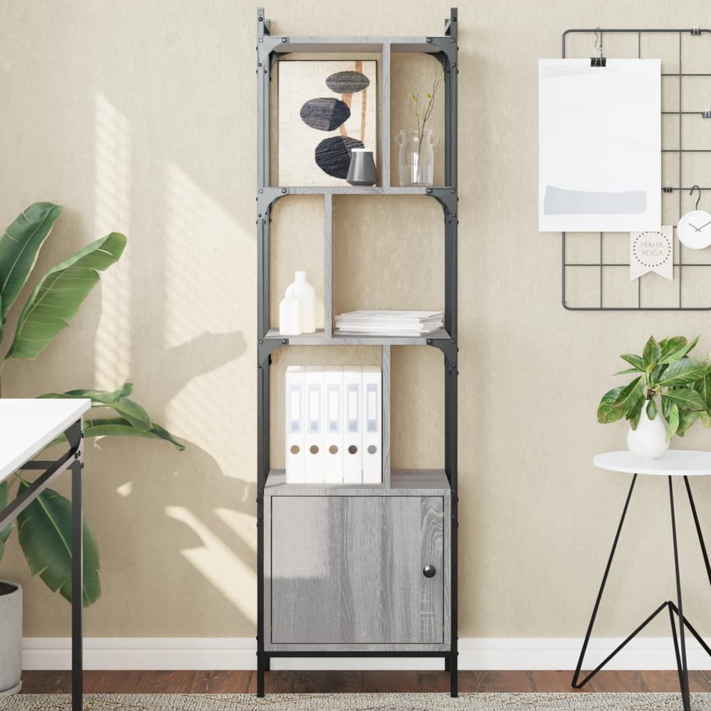 VidaXL Boekenkast met deur 44,5x30x154,5 cm hout grijs sonoma eiken