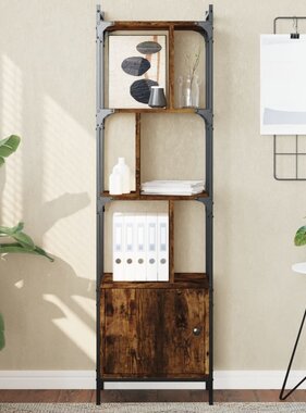 VidaXL Boekenkast met deur 44,5x30x154,5 cm hout gerookt eikenkleurig
