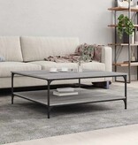 VidaXL Salontafel 100x100x40 cm bewerkt hout grijs sonoma eikenkleurig