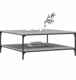 VidaXL Salontafel 100x100x40 cm bewerkt hout grijs sonoma eikenkleurig