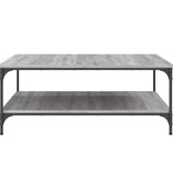 VidaXL Salontafel 100x100x40 cm bewerkt hout grijs sonoma eikenkleurig