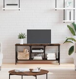 VidaXL Tv-meubel 100x35x45 cm bewerkt hout en ijzer gerookt eikenkleur