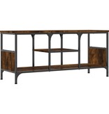 VidaXL Tv-meubel 100x35x45 cm bewerkt hout en ijzer gerookt eikenkleur