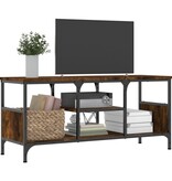VidaXL Tv-meubel 100x35x45 cm bewerkt hout en ijzer gerookt eikenkleur