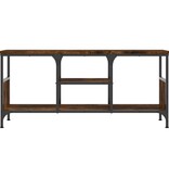 VidaXL Tv-meubel 100x35x45 cm bewerkt hout en ijzer gerookt eikenkleur