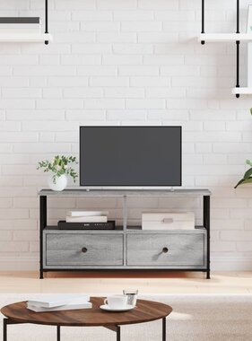 VidaXL Tv-meubel 90x33x45 cm bewerkt hout grijs sonoma eikenkleurig
