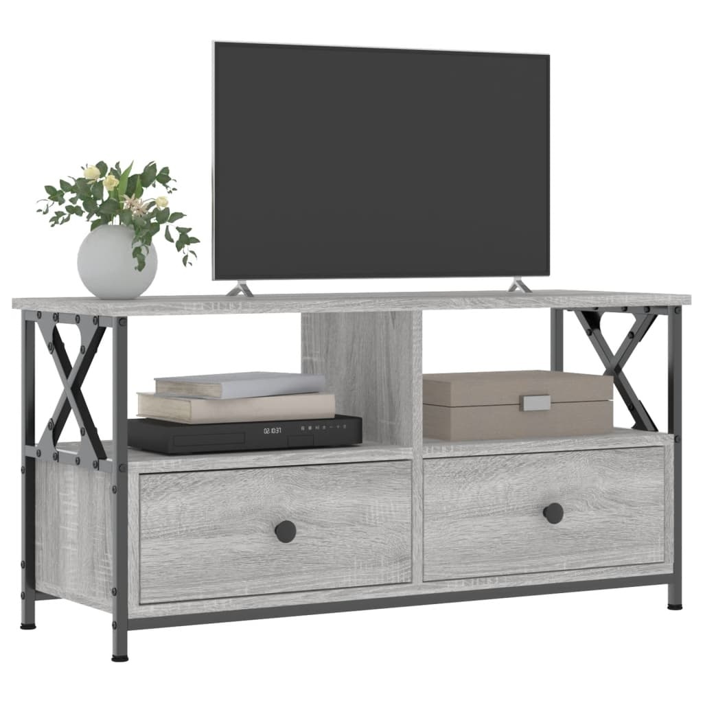 VidaXL Tv-meubel 90x33x45 cm bewerkt hout grijs sonoma eikenkleurig