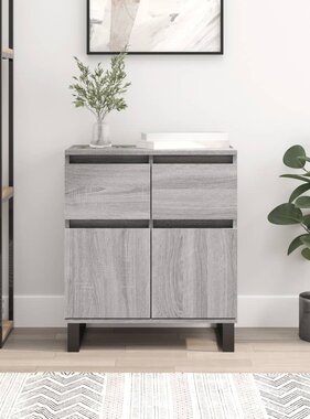 VidaXL Dressoir 60x35x70 cm bewerkt hout grijs sonoma eikenkleurig