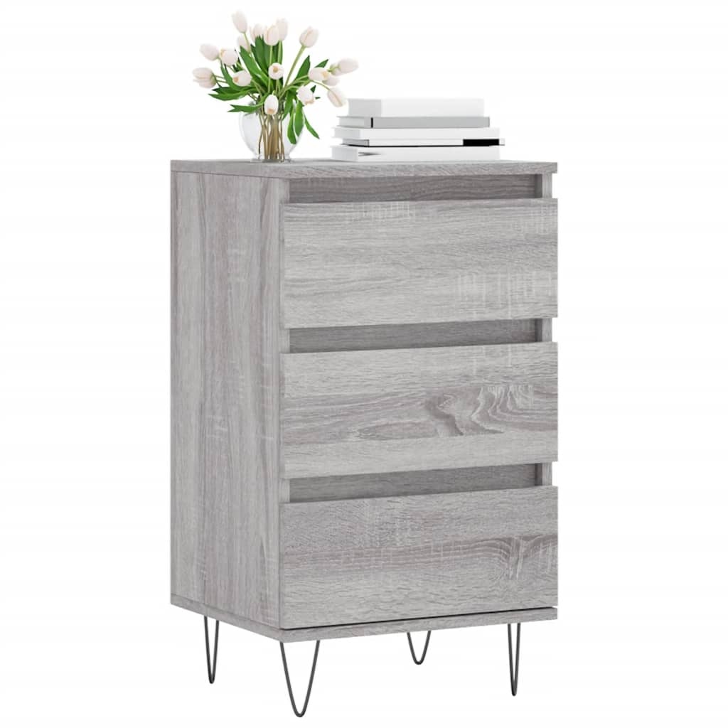 VidaXL Dressoir 40x35x70 cm bewerkt hout grijs sonoma