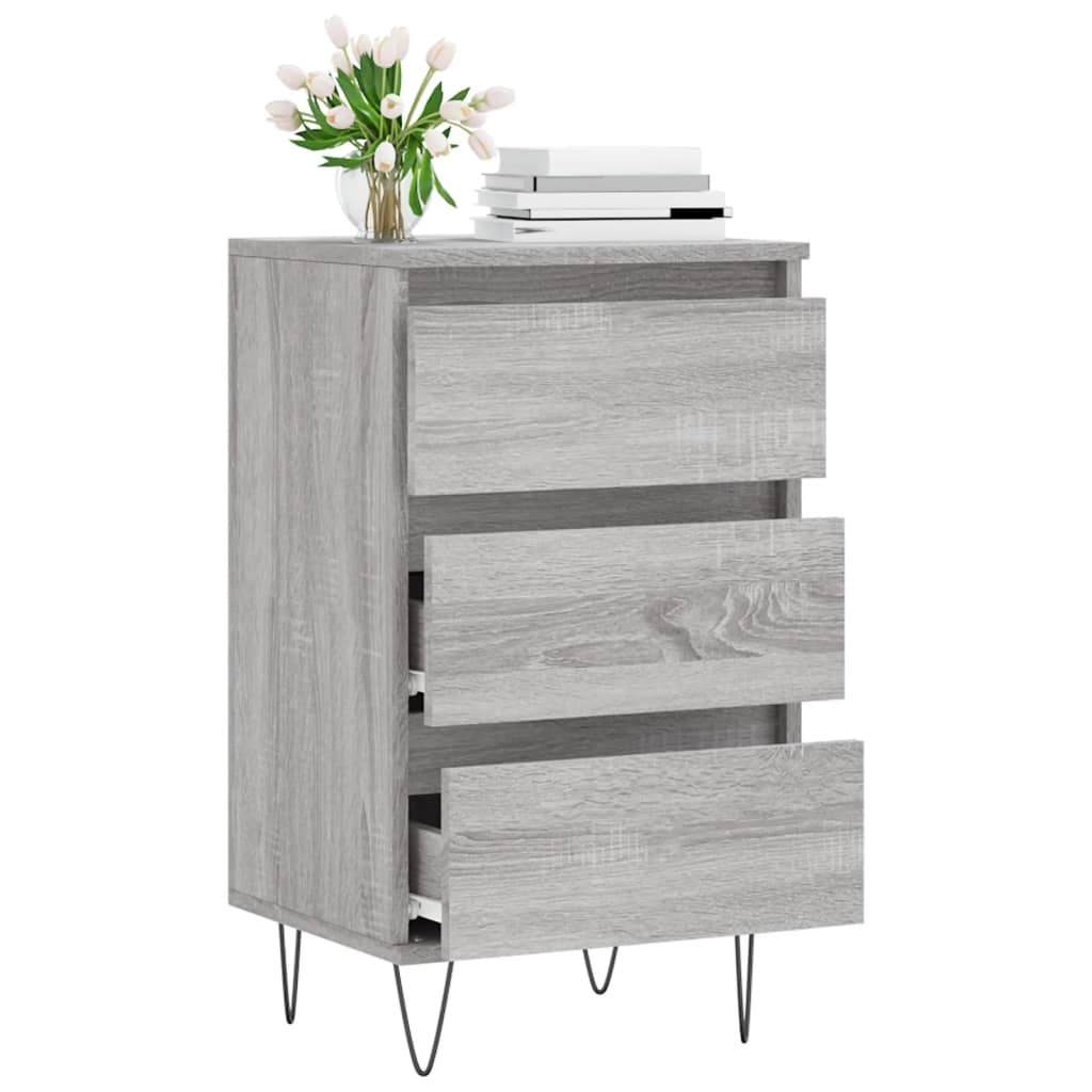 VidaXL Dressoir 40x35x70 cm bewerkt hout grijs sonoma