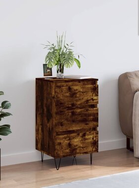 VidaXL Dressoir 40x35x70 cm bewerkt hout gerookt eikenkleurig