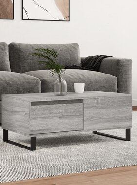 VidaXL Salontafel 90x50x36,5 cm bewerkt hout grijs sonoma