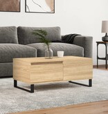 VidaXL Salontafel 90x50x36,5 cm bewerkt hout sonoma eikenkleurig