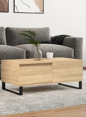 VidaXL Salontafel 90x50x36,5 cm bewerkt hout sonoma eikenkleurig