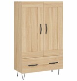 VidaXL Hoge kast 69,5x31x115 cm bewerkt hout sonoma eikenkleurig