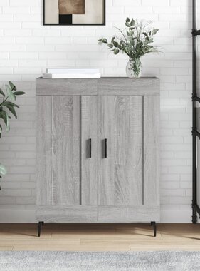 VidaXL Dressoir 69,5x34x90 cm bewerkt hout grijs sonoma eikenkleurig